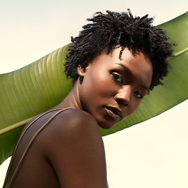 Aveda nutriplenish hair care model.